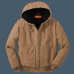 Washed Duck Cloth Insulated Hooded Work Jacket