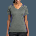 Women's Heather Colorblock Contender V Neck Tee