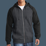 Raglan Colorblock Full Zip Hooded Fleece Jacket