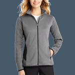 Ladies Full Zip Heather Stretch Fleece Jacket