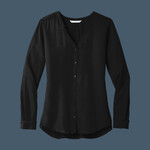 Ladies Long Sleeve Button Front Blouse