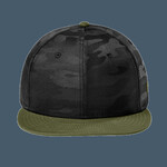 Camo Flat Bill Snapback Cap
