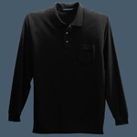 Long Sleeve Silk Touch Polo with Pocket